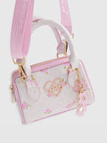 River Island white ditsy mini bowler bag - British product