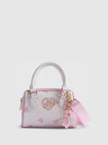 River Island white ditsy mini bowler bag - British product