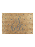Artsy Mats Grey Oh Hello doormat 60x40cm, UK version