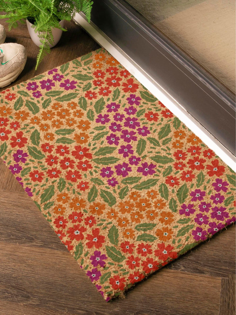 Artsy Mats Brown Floral Pattern doormat 60cm x 40cm (British brand)