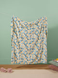 Furn blue Geometric Throw with lemon print - British product