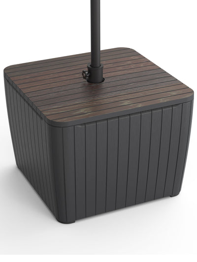 Next Keter Grey Luzon Patio Parasol Holder with Table and Storage Box, 40L Water Weight Bag- Buy online at McGrocer