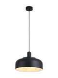 Searchlight Black Frata pendant light with 35cm shade, imported from the UK
