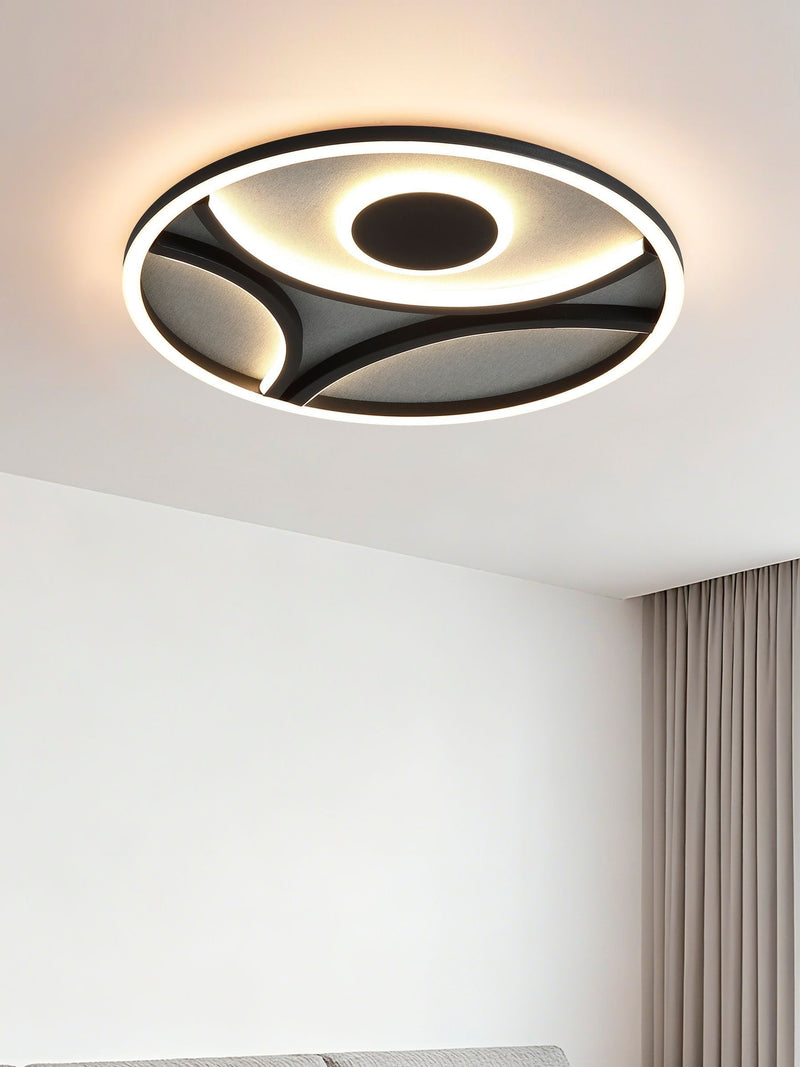 Searchlight Black Pau LED flush ceiling light 39cm - British product