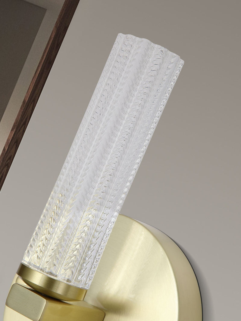 Searchlight Brass Della LED wall light, UK version