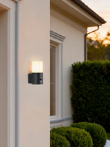 Next Searchlight Dax Black and White LED Outdoor Wall Light- Buy online at McGrocer