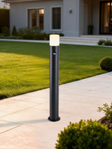 Next Searchlight Black Dax LED Outdoor Bollard Light, Aluminium, 80cm- Buy online at McGrocer