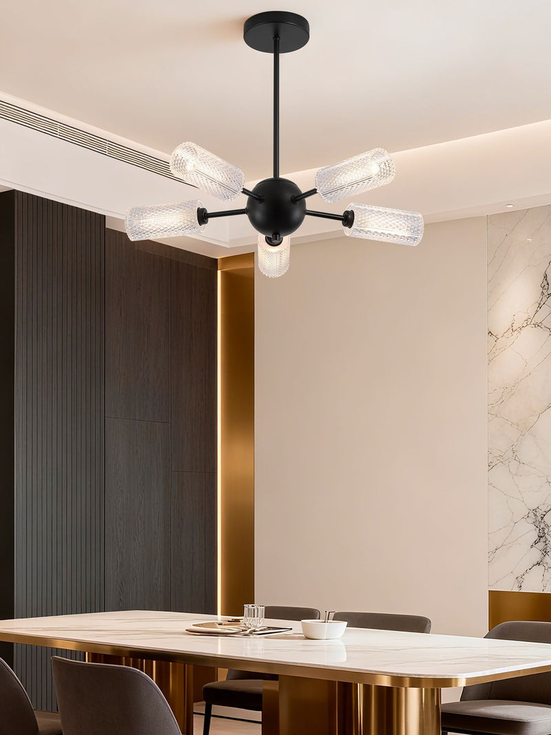 Searchlight Black Maxwell ceiling light with five shades - British product