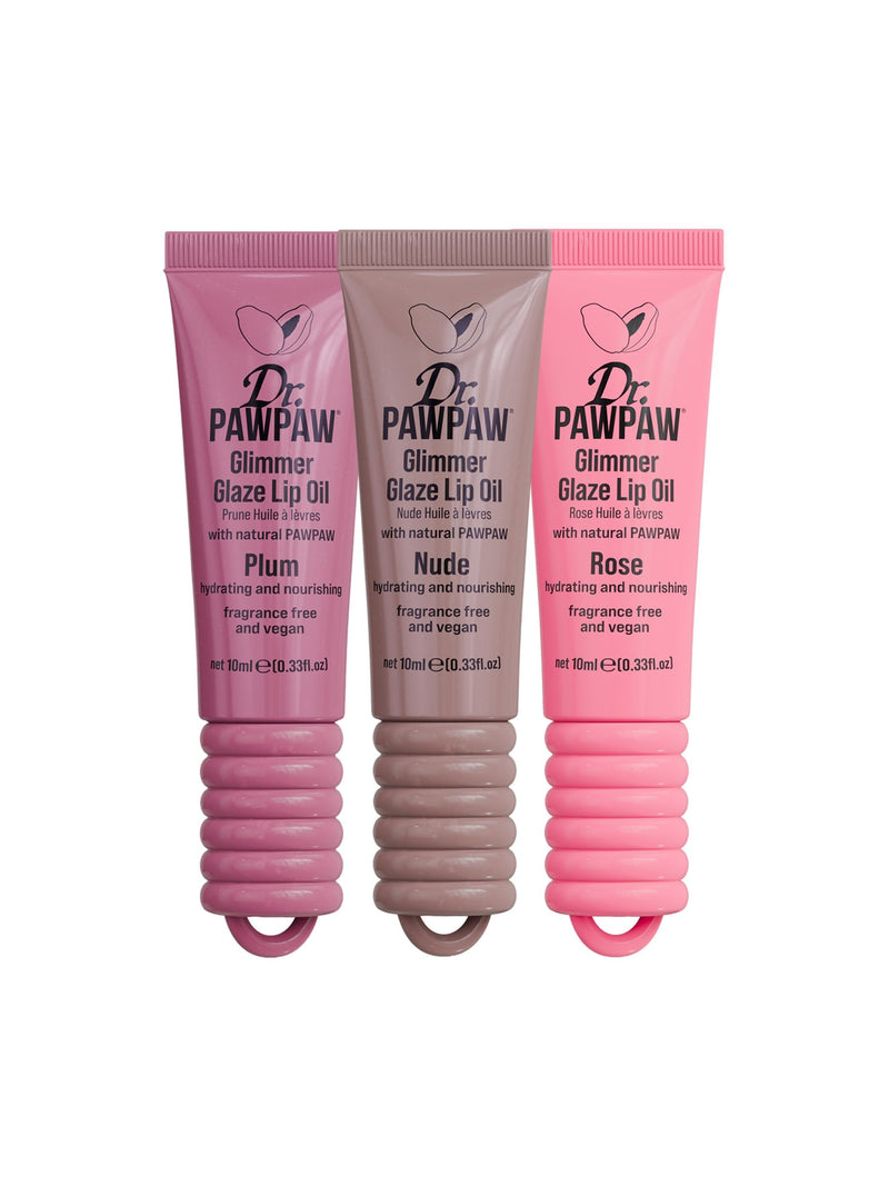 Dr. PAWPAW Glimmer Glaze lip oil trio set, UK version