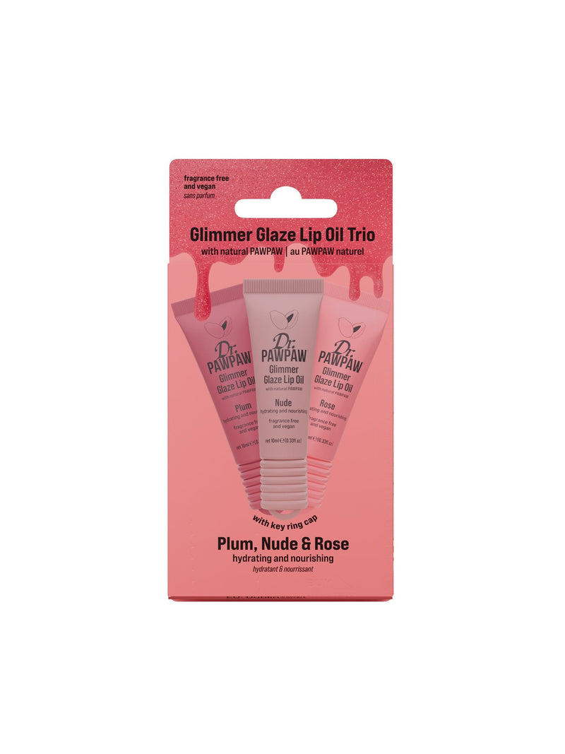 Dr. PAWPAW Glimmer Glaze lip oil trio set, UK version