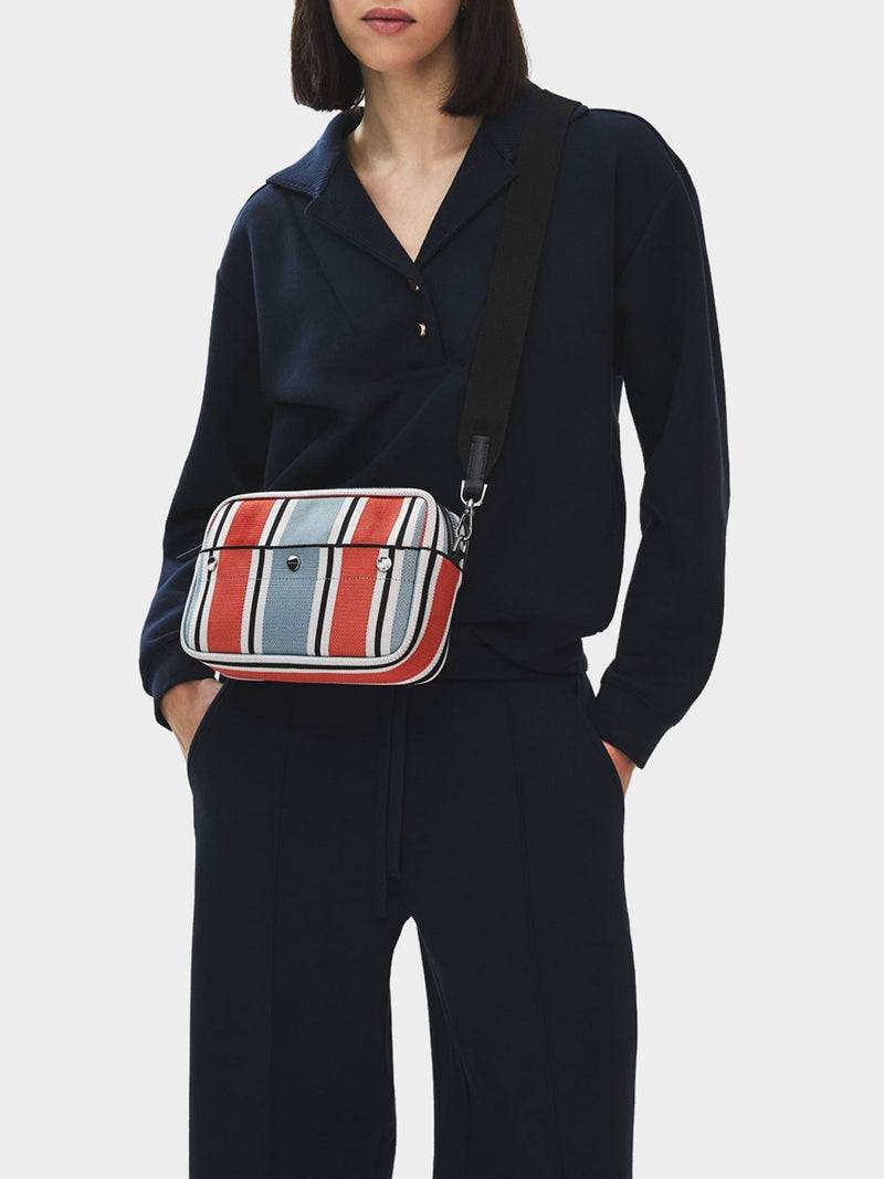 Radley Grey Cabana Stripe cross-body bag, UK version