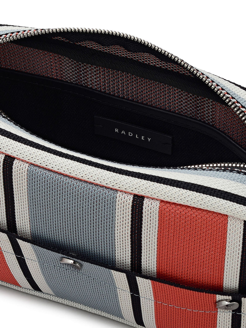 Radley Grey Cabana Stripe cross-body bag, UK version