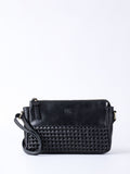 Lakeland Leather black Waverton woven cross-body bag - British product