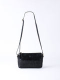 Lakeland Leather black Waverton woven cross-body bag - British product