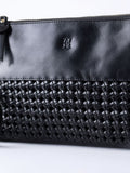 Lakeland Leather black Waverton woven cross-body bag - British product