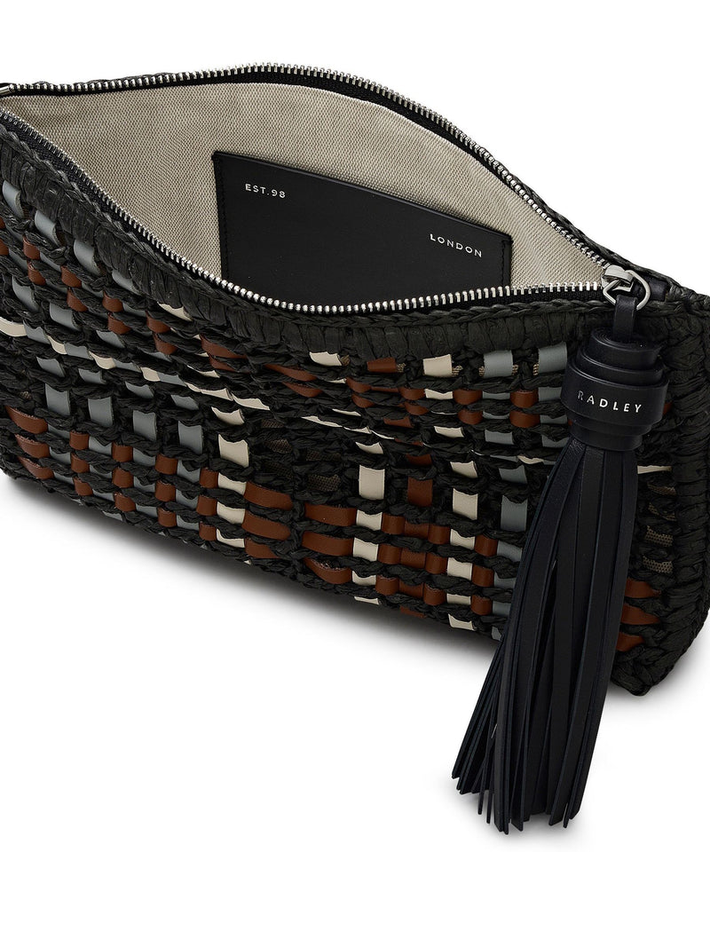 Radley The Camden raffia check pouch (British brand)