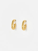 Next Oliver Bonas Macy Gold Tone Waterproof Etched Oval Hoop Earrings- Buy online at McGrocer