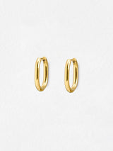 Next Oliver Bonas Gold Wren Gold Tone Stainless Steel Waterproof Oval Hoop Earrings- Buy online at McGrocer