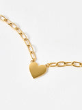 Oliver Bonas Talula gold-tone stainless steel heart pendant necklace, imported from the UK