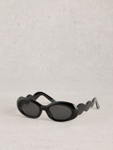 Next White Stuff Black Slim Sunglasses- Buy online at McGrocer
