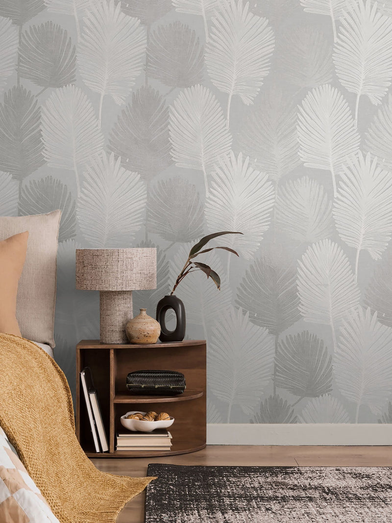 Galerie wallpaper sample grey horizon tree leaf A4 - British product