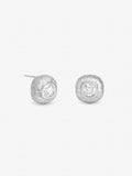 Inicio cubic zirconia stud earrings silver tone bezel 11mm (British brand)