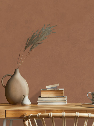 Next Galerie Orange Terra Plain Texture Clay Wallpaper 10.05M- Buy online at McGrocer