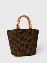 Next Whistles Green Bamboo Handle Crochet Bag- Buy online at McGrocer