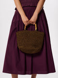 Whistles green bamboo handle crochet bag, UK version