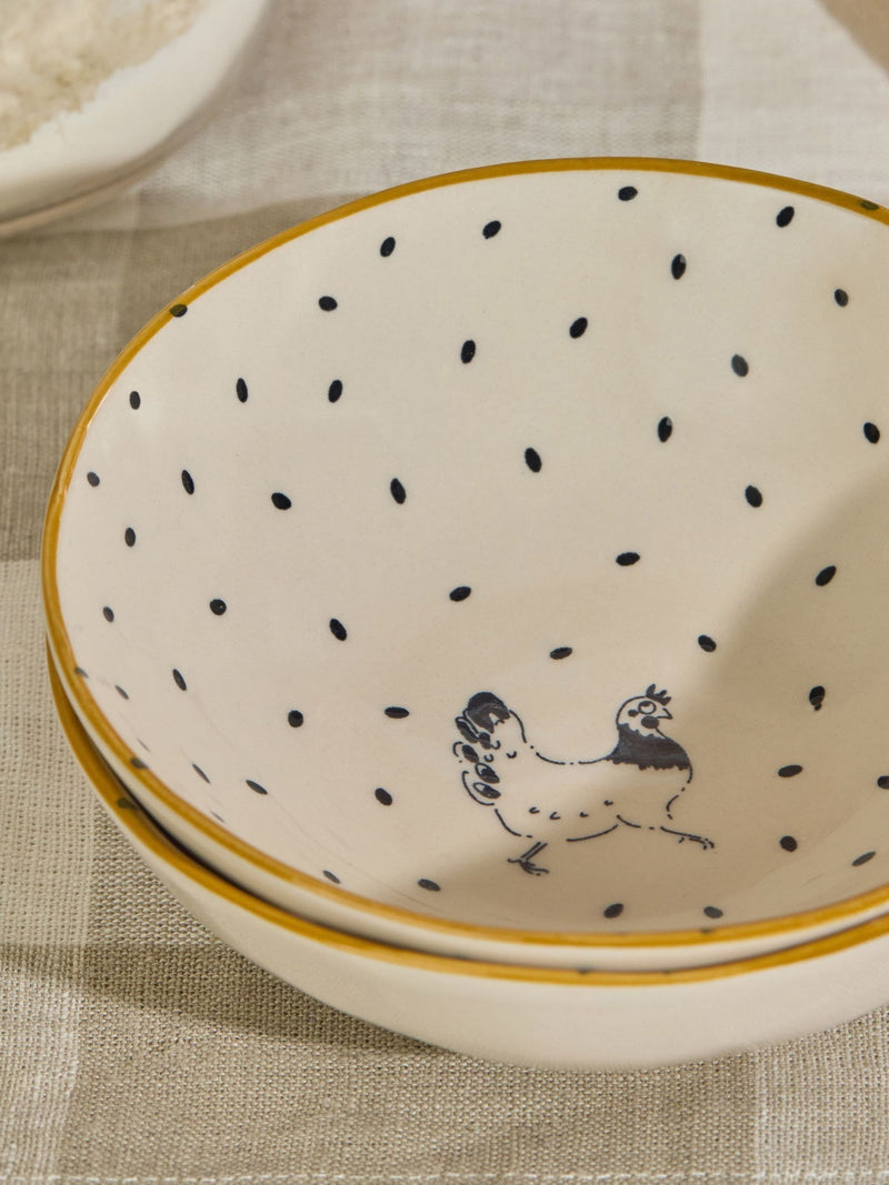 Sophie Allport chicken stoneware nibbles bowl 13cm, UK version