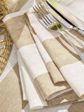 Sophie Allport sand stripe linen napkins set 2, imported from the UK