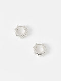 Oliver Bonas sterling silver scalloped flower clicker hoop earrings, UK version