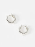 Oliver Bonas sterling silver scalloped flower clicker hoop earrings, UK version