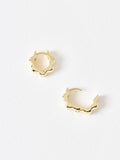 Oliver Bonas gold plated scalloped flower clicker hoop earrings - British product
