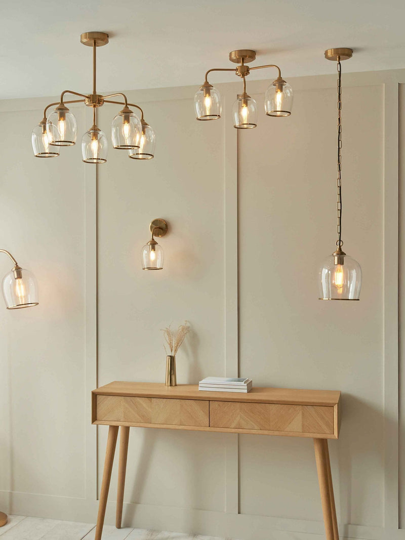Gallery Home aged brass Ashton ceiling light (British brand)