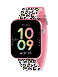 Tikkers black smart watch leopard print silicone strap (British brand)