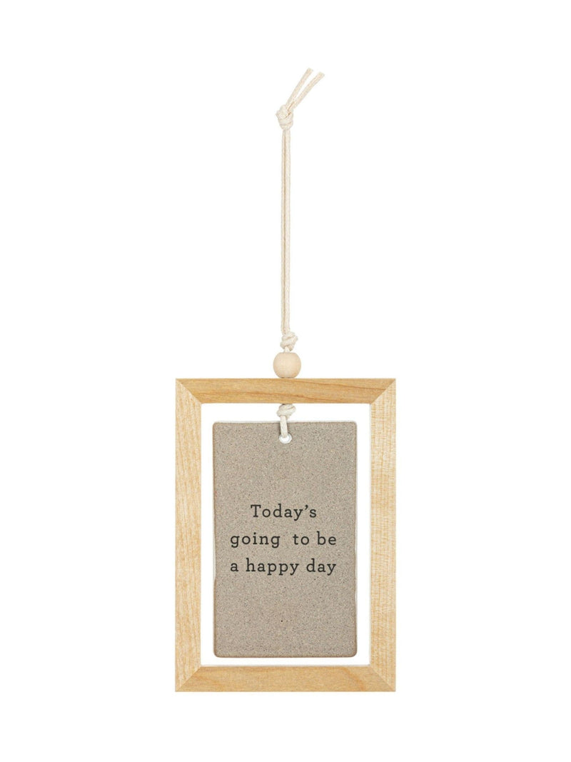 Widdop Stone Happy Day hanging plaque 3x4.5 inches - British product