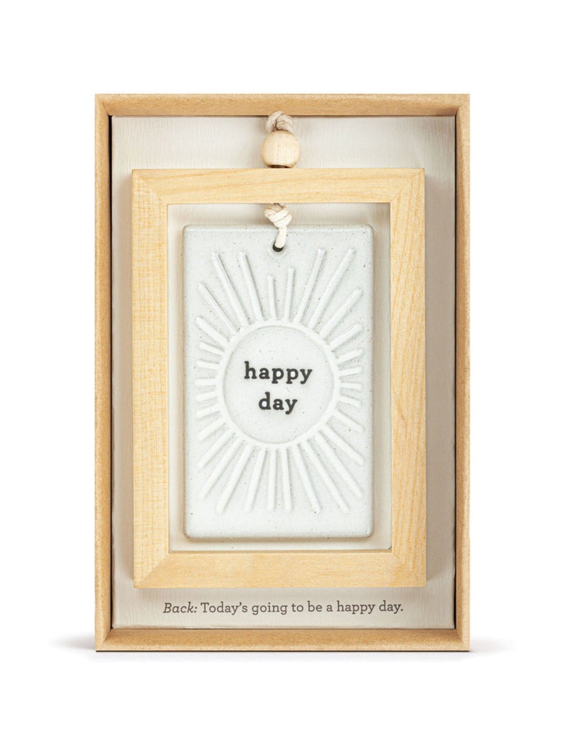 Widdop Stone Happy Day hanging plaque 3x4.5 inches - British product