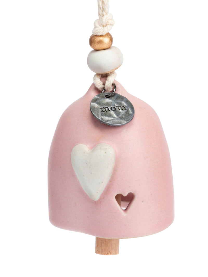 Widdop pink mini hanging bell with heart detailing - British product