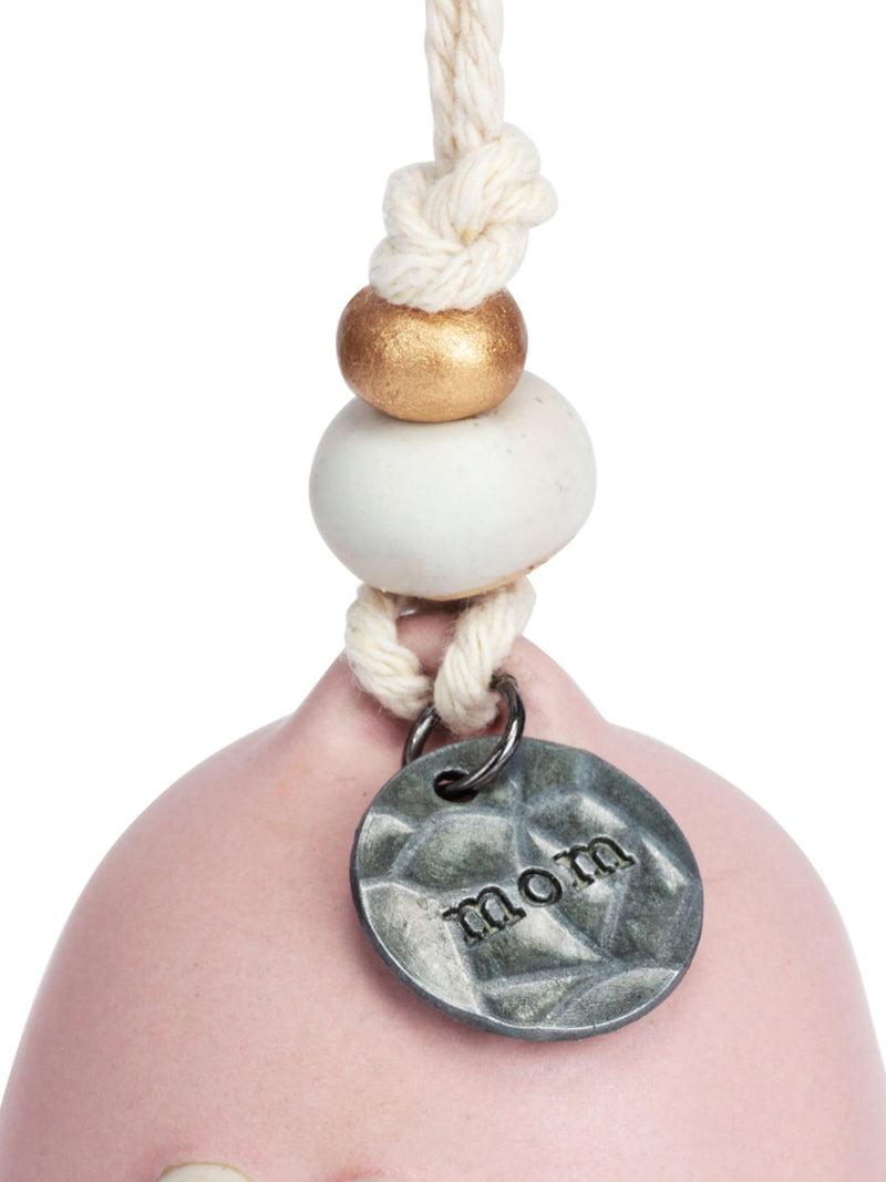 Widdop pink mini hanging bell with heart detailing - British product