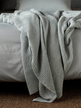 Next Secret Linen Store Sage Big Waffle Throw- Buy online at McGrocer