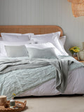 Secret Linen Store sage big waffle throw, UK version