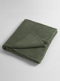 Secret Linen Store olive green waffle throw (British brand)