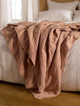 Next Secret Linen Store Pink Milo Quilted Throw- Buy online at McGrocer