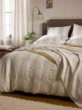 Secret Linen Store cream blue stripe pillowcase, imported from the UK