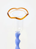 Oliver Bonas blue twisted stem tall glass candle holder (British brand)