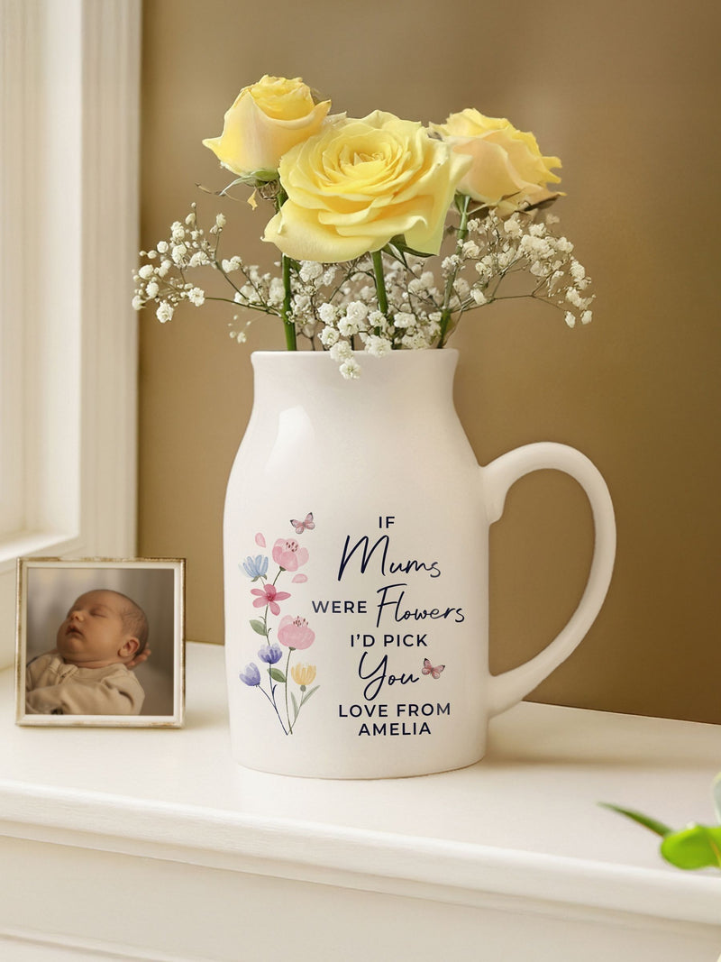 PMC personalised I'd Pick You jug vase 12cm high, UK version