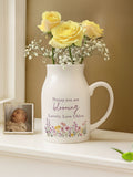 PMC ceramic wild flower jug vase with personalisation (British brand)