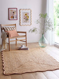 Origin Rugs peach edge jute scalloped rug - British product