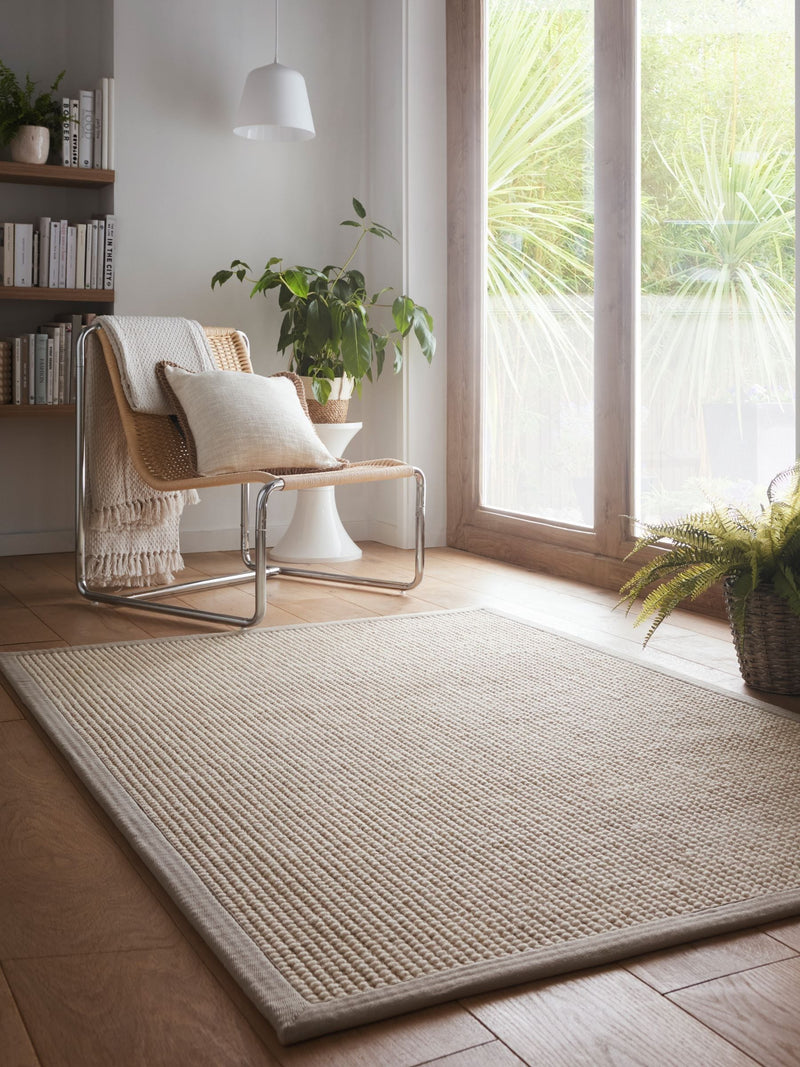 Origin Rugs soft grey sisal boucle rug, imported from the UK